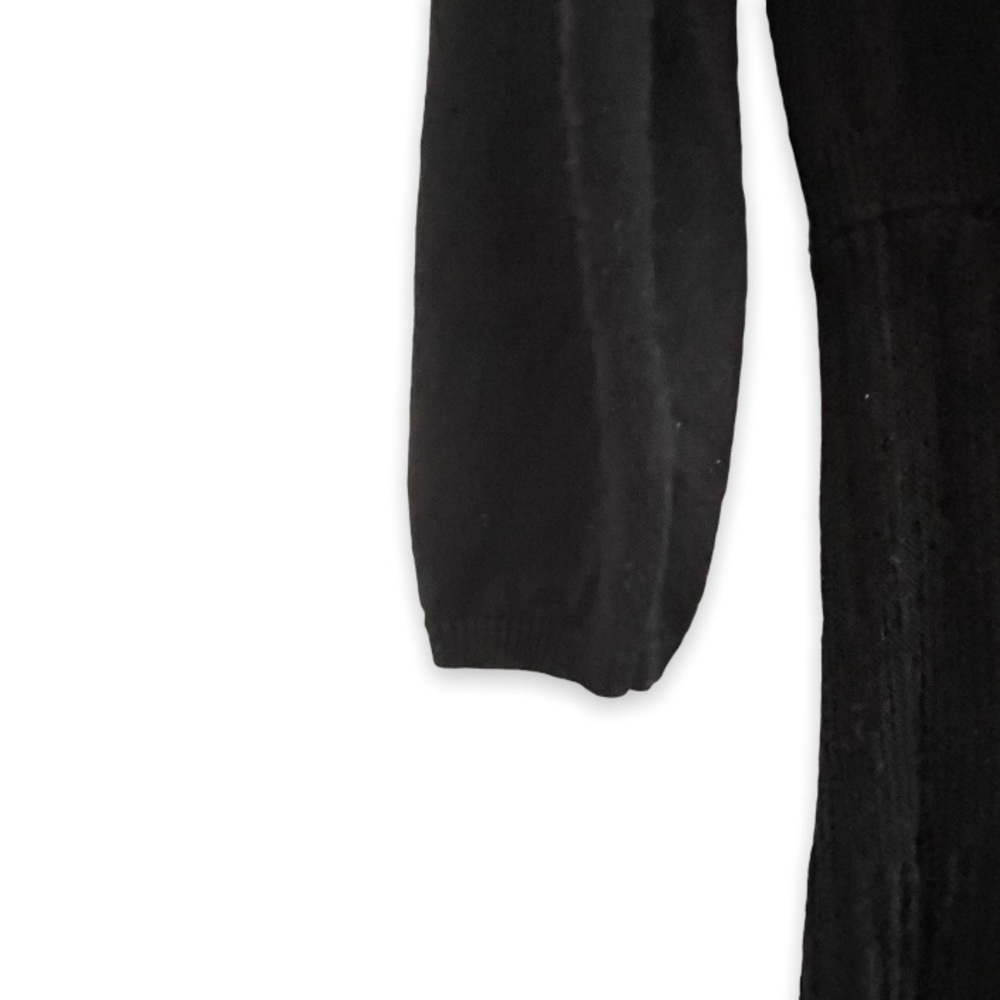 MARC NEW YORK ANDREW MARC Womans Black Cable Knit Scoop Neck Midi Dress Medium - Picture 4 of 13
